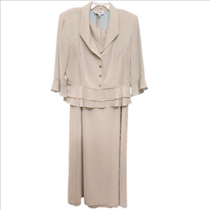 Danny & Nicole Beige Maxi Dress and Jacket Set